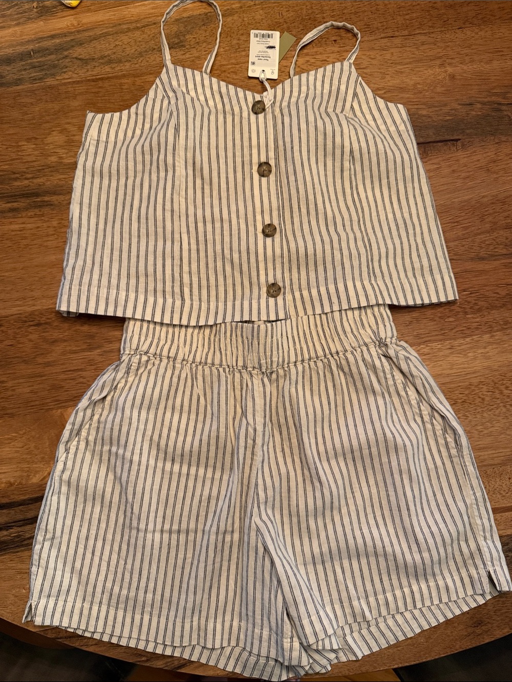 Marine Layer Blue & White Striped Tank Top and Shorts Set